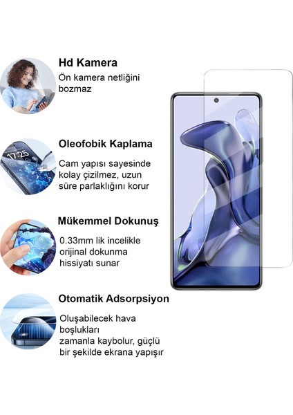 Xiaomi Mi 11T Kırılmaz Cam Şeffaf 0.3mm Kılıf Dostu Temperli Ekran Koruyucu fiyatları