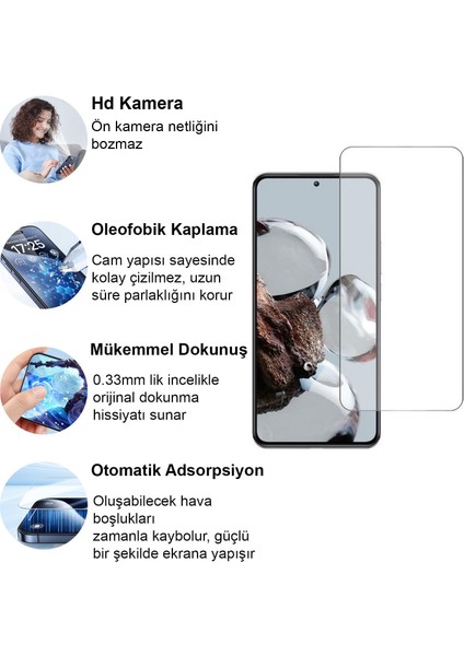 Xiaomi 12T Kırılmaz Cam Şeffaf 0.3mm Kılıf Dostu Temperli Ekran Koruyucu