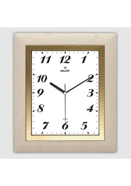 Duvar Saati Krem, Çap:30.5x35.5cm Akrilik Boya, Varak Baski, Abs, Mineral Cam, Sessiz Makine 13