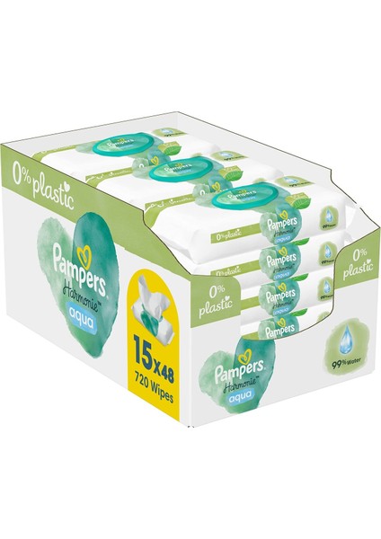 Pampers Harmonie Aqua Yenidoğan Islak Havlu 48X15 Adet (720 Yaprak)