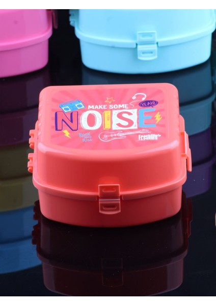 2 Katlı - 4 Bölmeli Beslenme Kabı Kapaklı, Kaşık - Çatallı