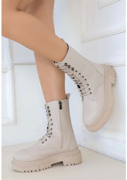 Caxa Bej Cilt Bağcıklı Bot modelleri