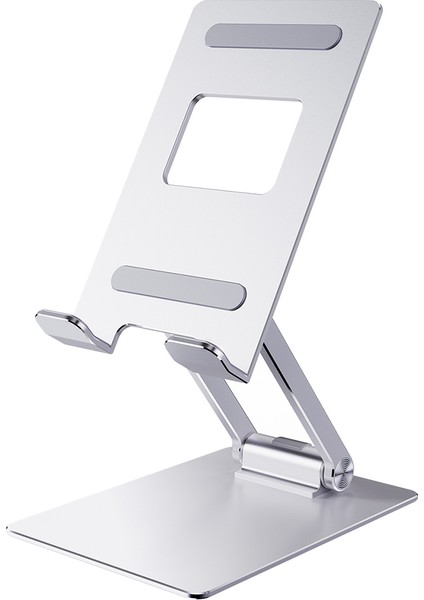 R-Just SJ33 Katlanabilir Cep Telefonu Standı Evrensel 9.7 &#39;&#39; Alüminyum Alaşımlı Cep Telefonu Tutucu Cradle Dock - Gümüş (Yurt Dışından)