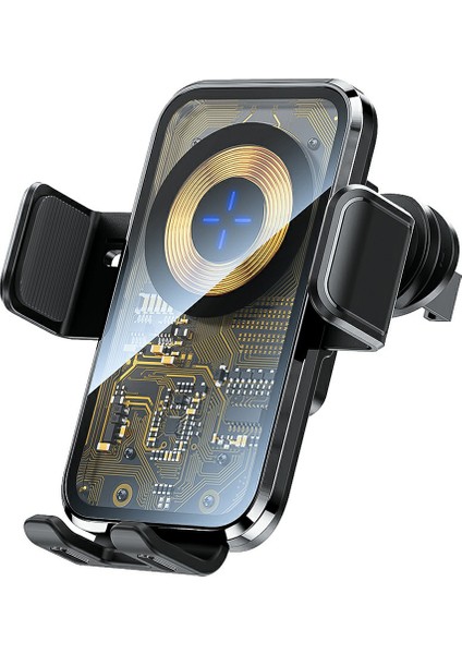 X11 Araç Havalandırma Kancası Kablosuz Şarj Cihazı Akıllı Indüksiyonlu 15W Hızlı Şarj Cihazı-Tarnish (Yurt Dışından)