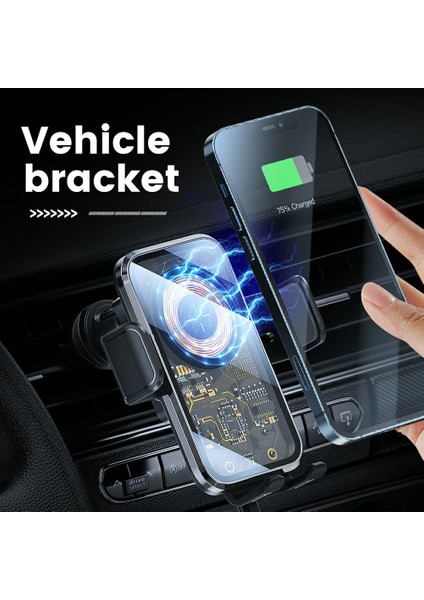 X11 Araç Havalandırma Kancası Kablosuz Şarj Cihazı Akıllı Indüksiyonlu 15W Hızlı Şarj Cihazı-Tarnish (Yurt Dışından) modelleri