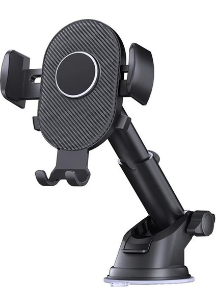 D40+105+K5 Ön Cam/gösterge Paneli Karbon Fiber Doku Araba Vantuz Teleskopik Kol Telefon Tutucu Hava Firar Klipsi (Yurt Dışından)