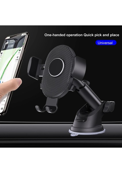 D40+105+K5 Ön Cam/gösterge Paneli Karbon Fiber Doku Araba Vantuz Teleskopik Kol Telefon Tutucu Hava Firar Klipsi (Yurt Dışından)
