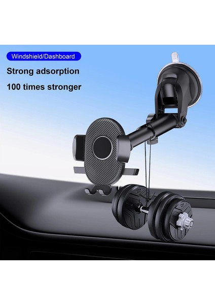 D40+105+K5 Ön Cam/gösterge Paneli Karbon Fiber Doku Araba Vantuz Teleskopik Kol Telefon Tutucu Hava Firar Klipsi (Yurt Dışından)