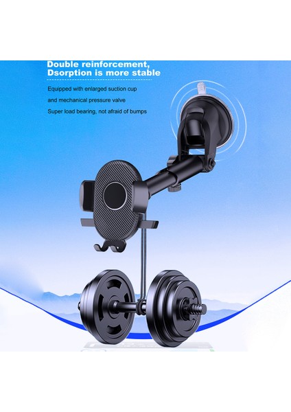 D40+105+K5 Ön Cam/gösterge Paneli Karbon Fiber Doku Araba Vantuz Teleskopik Kol Telefon Tutucu Hava Firar Klipsi (Yurt Dışından)