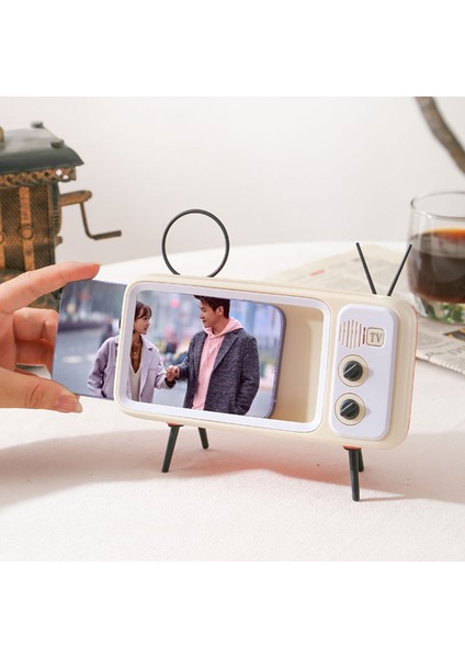 Retro Tv Şekli Cep Telefonu Tutucu Ev Ofis Masaüstü Tv Telefon Standı Braketi - Turuncu Siyah (Yurt Dışından) fiyatları