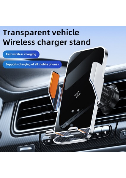 C8 15W Araç Havalandırma Menfezi Telefon Tutucu Kablosuz Şarj Cihazı Metal Şarj Braketi-Gri (Yurt Dışından) modelleri