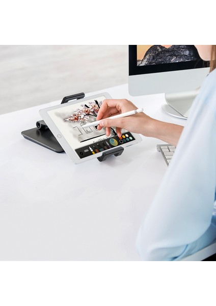 Ap-7xn Katlanır Masaüstü Tablet Tutucu Taşınabilir Çok Açılı Ayarlanabilir Telefon Standı iPad Pro Desteği 7-13 Inç Cihazlarla Uyumlu - Koyu Gri (Yurt Dışından) modelleri
