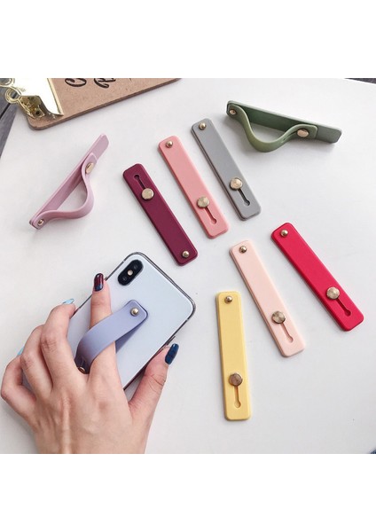 Cep Telefonu Kılıfı Için Telefon Tutma Kayışı Parmak Döngüsü Pc + Tpu Itmeli Geri Çekilmiş Yapışkan Kickstand Braketi - Mavi (Yurt Dışından)