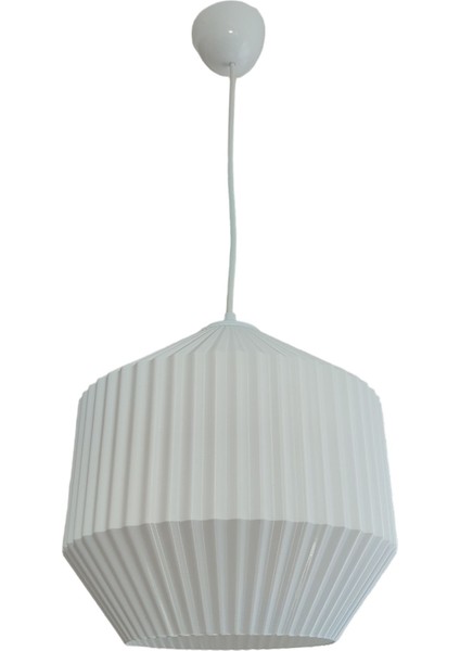 Beyaz Plastik Avize, 23x23 cm, 1 başlık, çeşitli odalar için ideal aydınlatma.