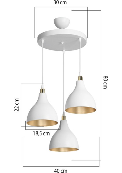 Beyaz Sarkıt Avize, Salon, Mutfak, Yatak Odası, Modern, 35 cm, 1 Ampüllü fırsatları