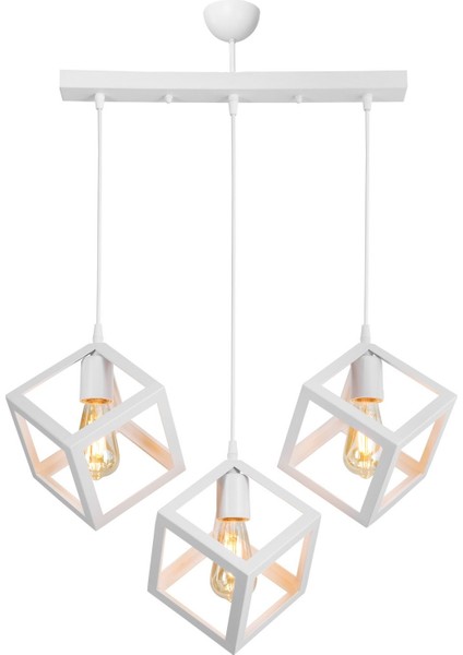 Beyaz Küp Sarkıt Avize 2'li, 22x35 cm, Modern ve Şık Aydınlatma Parçası fiyatları