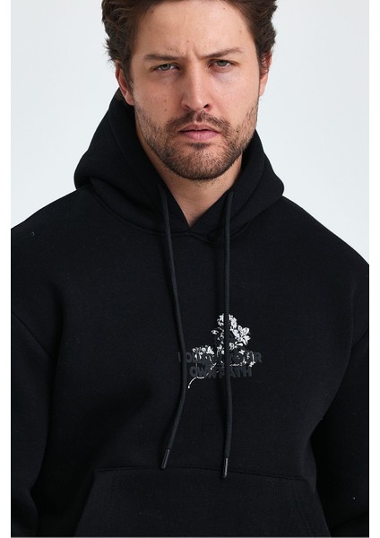 Erkek Ön ve Arka Baskılı Regular Kapüşonlu 3 Iplik Şardonlu Sweatshirt fırsatları