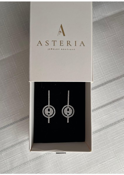 Asteria Jewelry Zirkon Taşlı Yeni Sezon Mess Küpe