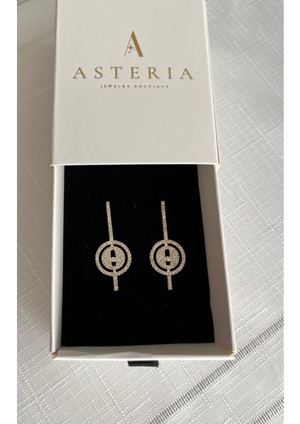 Asteria Jewelry Zirkon Taşlı Yeni Sezon Mess Küpe