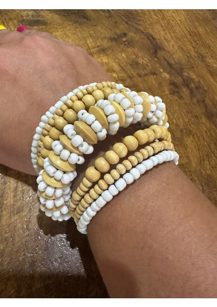 Ahşap Bambu Boncuklu Dolama Kadın Bileklik fiyatları