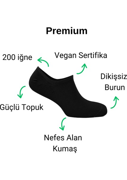 Vegan Bambu Babet Görünmez Çorap Beyaz 6'lı modelleri