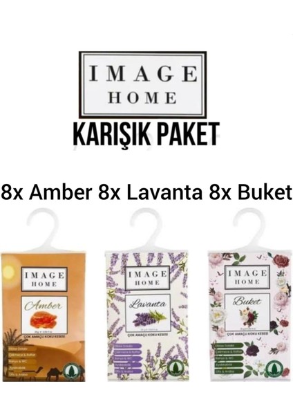 Karışık Amber Lavanta Buket Koku Kesesi, Askılık Ayakkabılık Koku Giderici 24'lü