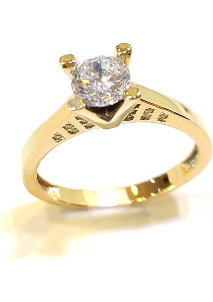 Tek Taş Yüzük 14 Ayar Altın Hd Videolu