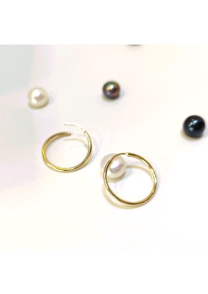 17.5mm Klasik Halka Küpe Altın Hd Videolu