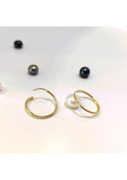 17.5mm Klasik Halka Küpe Altın Hd Videolu modelleri