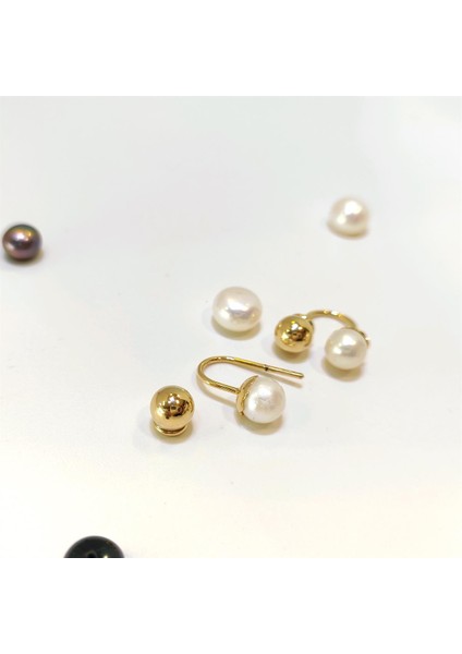 6.3mm İnci Kiraz Top Küpe 14 Ayar Altın fiyatları