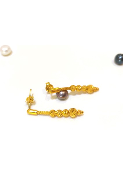 Kazze Zincirli Dorika Toplu Küpe 22 Ayar Altın Hd Videolu modelleri