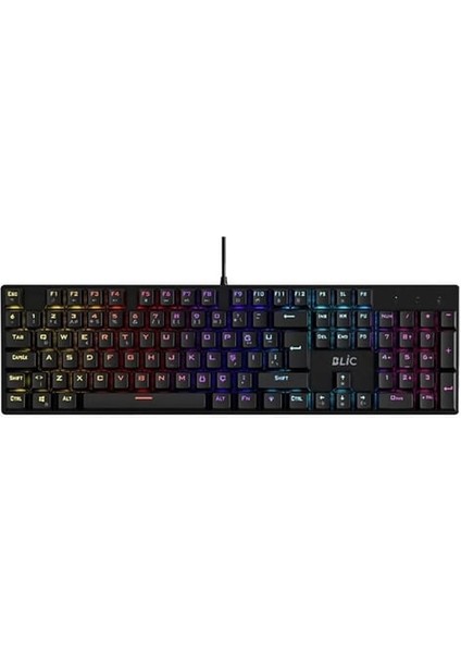 Ata Soft Beyaz Rgb Kırmızı Switch Q Gaming Tam Mekanik Kablolu Oyuncu Klavyesi Bkb4