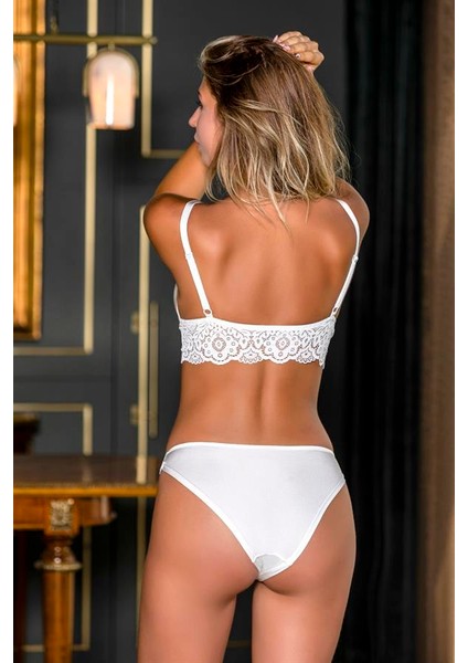 Bralet Sütyen Slip Külot Takım Ekru (MGP31351)