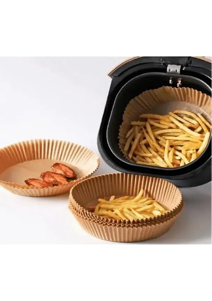 Airfryer Pişirme Kağıdı 100 Adet Yuvarlak Yağsız Fritöz Malzeme Ile Sızdırmayı Önler