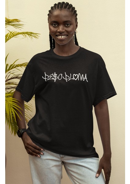 Unisex Peso Pluma Sırt Baskılı Tişört, Oversize Müzik Temalı T-Shirt modelleri
