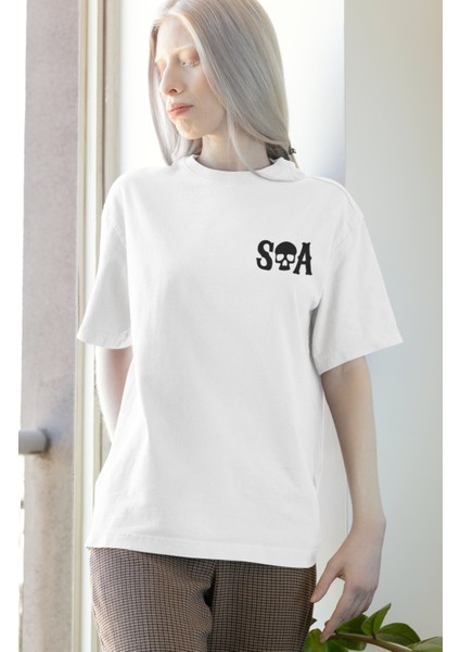 Unisex Sons Of Anarchy Sırt Baskılı Tişört, Oversize Soa Dizi Temalı T-Shirt modelleri