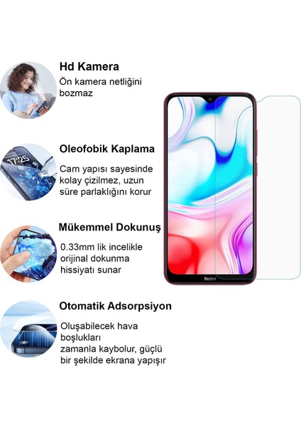 Xiaomi Redmi 8 Kırılmaz Cam Şeffaf 0.3mm Kılıf Dostu Temperli Ekran Koruyucu fiyatları