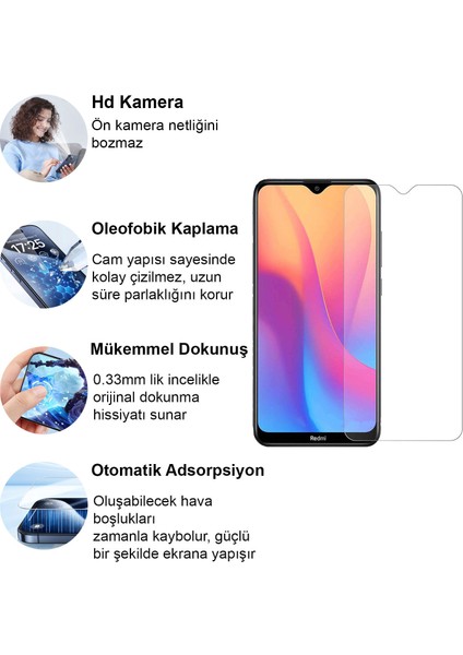 Xiaomi Redmi 8A Kırılmaz Cam Şeffaf 0.3mm Kılıf Dostu Temperli Ekran Koruyucu fiyatları