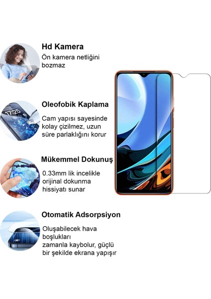 Xiaomi Redmi 9 Kırılmaz Cam Şeffaf 0.3mm Kılıf Dostu Temperli Ekran Koruyucu fiyatları