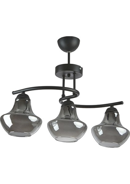 Şık Siyah Camlı 3'lü Avize, Modern Tasarım, 44x70 cm fiyatları