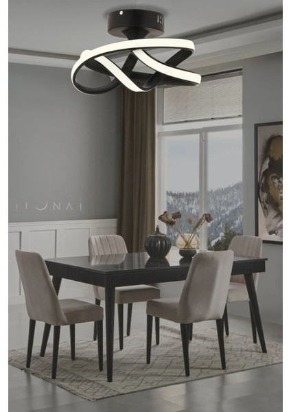 Modern Metal Aydınlatma, Siyah Renk, 25x35, Led Plafonyer, Şık ve dayanıklı tasarım