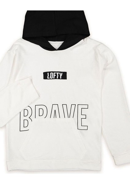 Erkek Kapüşonlu Lofty Yazılı Sweatshirt