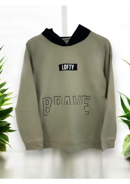 Erkek Kapüşonlu Lofty Yazılı Sweatshirt