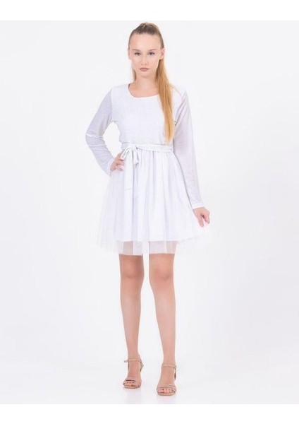 Kız Çocuk Kadife Tüllü Simli Özel Gün Elbisesi fiyatları