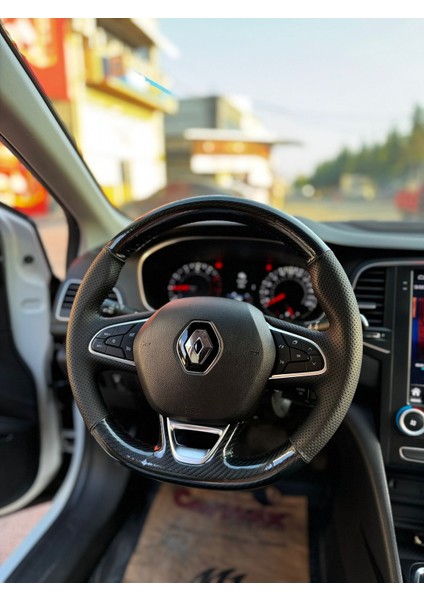 Renault Megane 4 Araca Tam Uyumlu Dikmeli Direksiyon Kılıfı (5d Kristal Karbon Soft Nokta) fiyatları