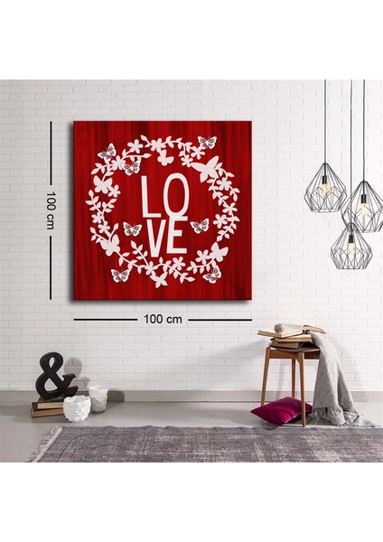 Dekoratif Baskı Illüstrasyon Love-Aşk Kanvas Tablo