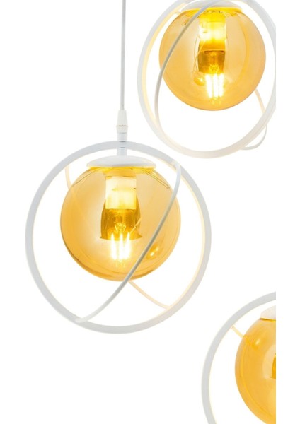 Tekno Trust Dünya 3 Lu Tepsi. Glop Bal Rengi Camlı Beyaz Avize. Salon, Mutfak, Genç, Odası, Yatak Odası, Mağaza fırsatları