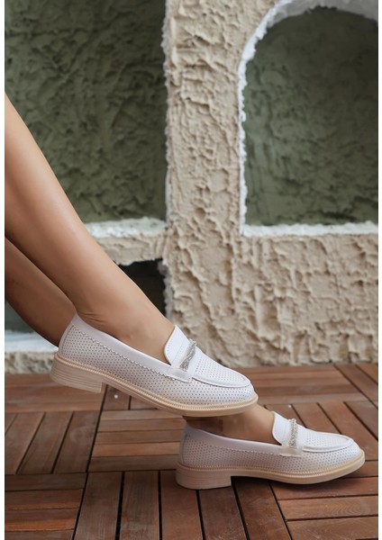 Woni Beyaz Cilt Babet Ayakkabı modelleri