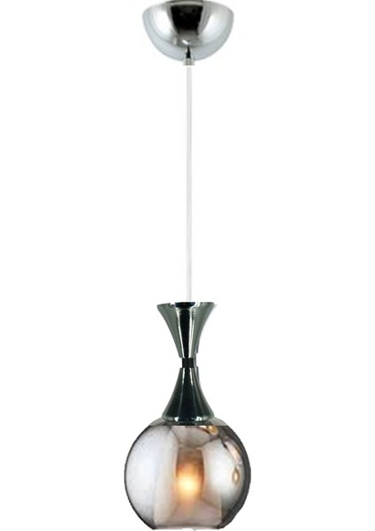 Şık Fume Krom Kasa ve Camlı Aydınlatma Seti, Metal Malzeme, 2 Ampüllü, 34x80 Boyut
