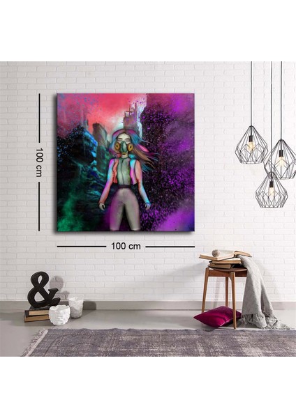 Dekoratif Baskı Illüstrasyon New Age Woman Kare Kanvas Tablo